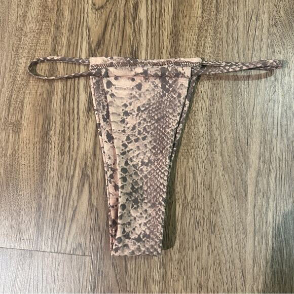 NWOT Matte swim brown snake print high waisted bikini swim bottom size medium - Picture 2 of 4